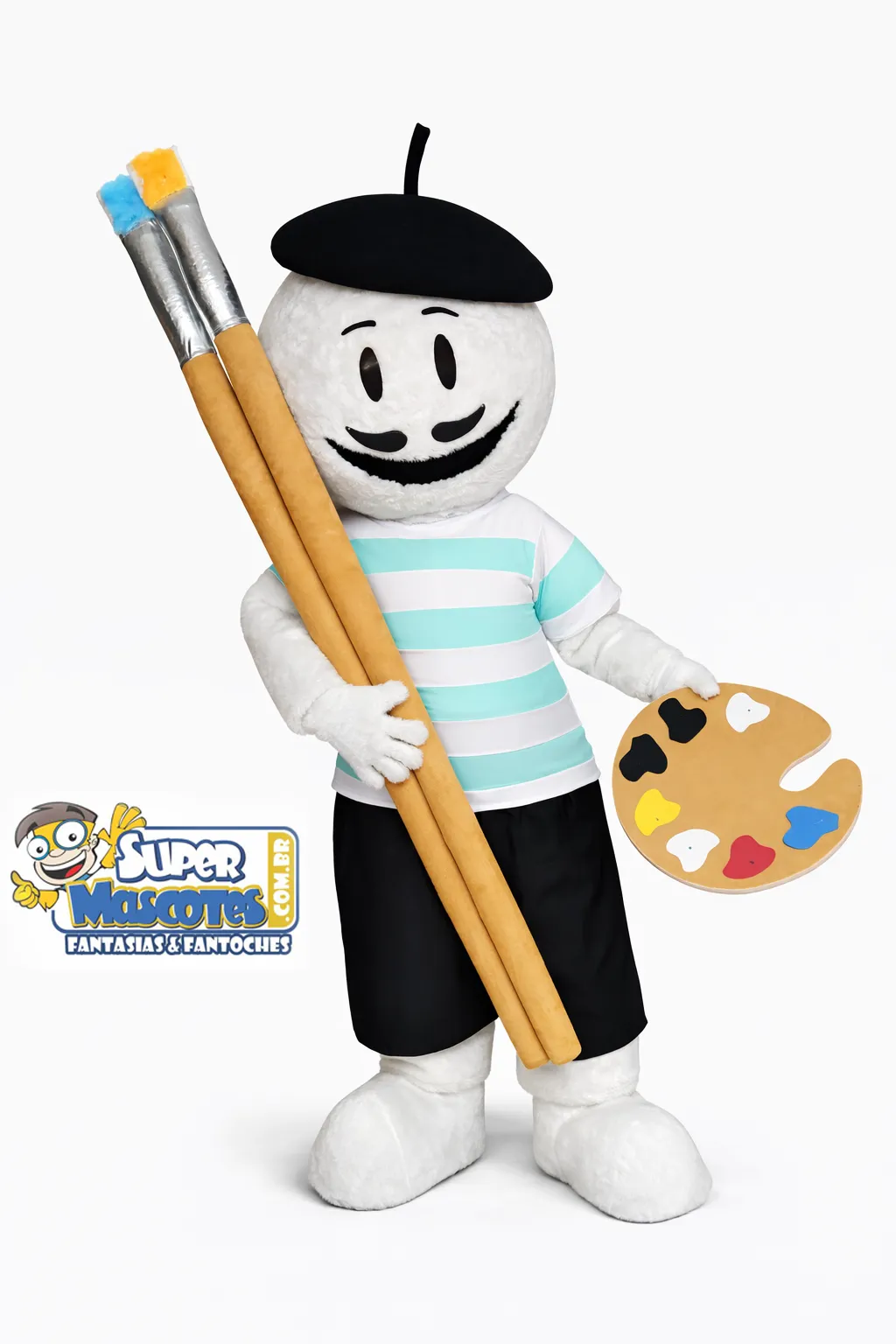 BONECO-FANTASIA-MASCOTE-HUMANO-PINTOR-BELO HORIZONTE